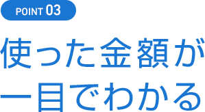 POINT03 使った金額が一目でわかる