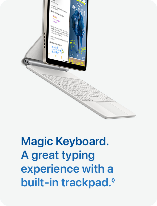 Magic Keyboard. A great typing experience with a built-in trackpad.◊