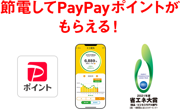 節電してPayPayポイントがもらえる！ 2021年度省エネ大賞（製品・ビジネスモデル部門）主催：一般財団法人省エネエネルギーセンター