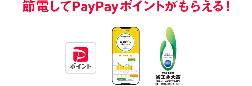 節電してPayPayポイントがもらえる！ 2021年度省エネ大賞（製品・ビジネスモデル部門）主催：一般財団法人省エネエネルギーセンター
