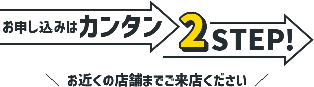 お申し込みはカンタン2STEP! 必要情報があれば最短5分で完了!