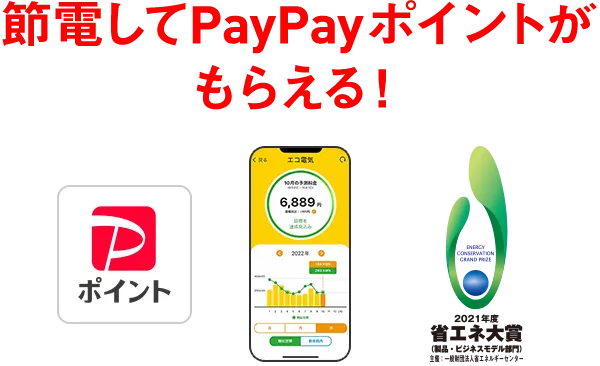 節電してPayPayポイントがもらえる！ 2021年度省エネ大賞（製品・ビジネスモデル部門）主催：一般財団法人省エネエネルギーセンター