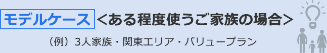 モデルケース＜ある程度使うご家族の場合＞（例）3人家族・関東エリア・バリュープラン