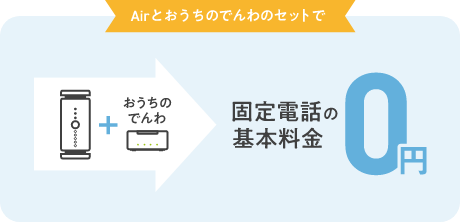 Airとおうちのでんわのセットで固定電話の基本料金0円
