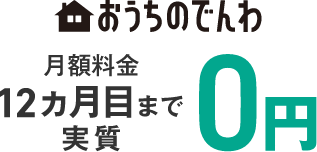 おうちのでんわ 月額料金 12ヵ月目まで実質0円