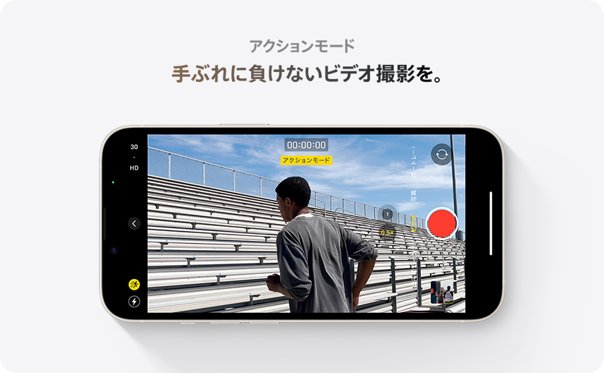 アクションモード 手ぶれに負けないビデオ撮影を。