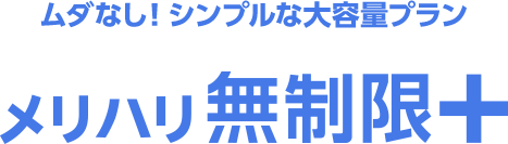 ムダなし！ シンプルな大容量プラン メリハリ無制限+