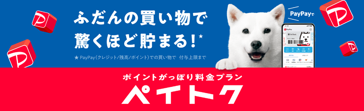 ふだんの買い物で驚くほど貯まる！* ポイントがっぽり料金プラン ペイトク