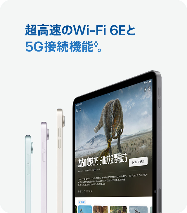 超高速のWi-Fi 6Eと5G接続機能◊。