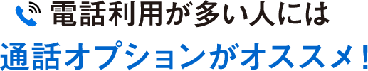 電話利用が多い人には 通話オプションがオススメ！