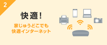 2. 快適！家じゅうどこでも快適インターネット