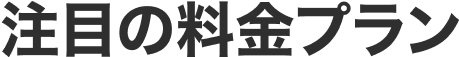 注目の料金プラン
